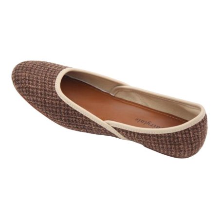 Brown tweed comfortable ballet flats