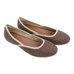 Brown tweed comfortable ballet flats