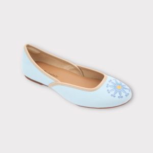 Blue azure flower beautiful ballet flats