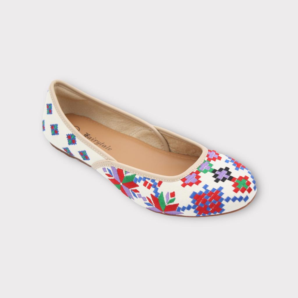 Most comfortable jutti khussa Aztec painting ballet flats