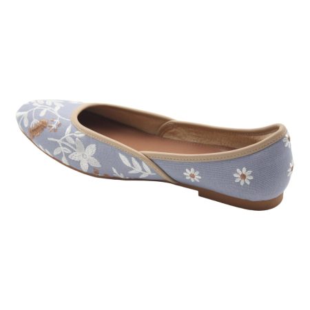 Frosted flower gray white flower shoes