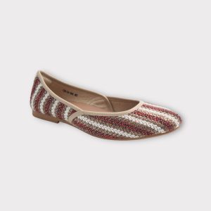 Light brown pattern embroidery flats