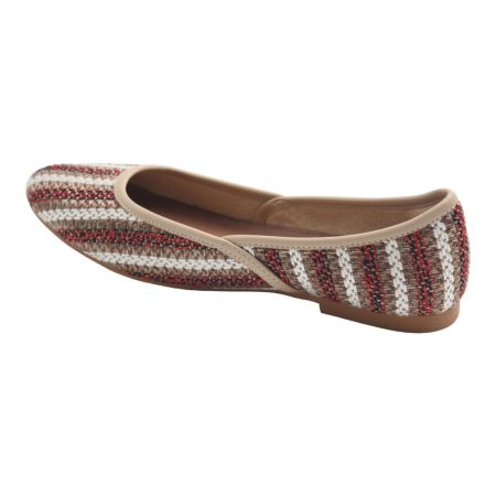 Light brown pattern embroidery flats