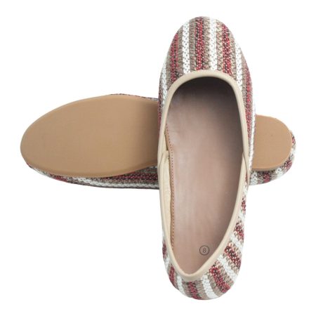 Light brown pattern embroidery flats