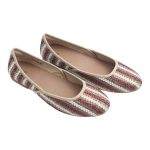 Light brown pattern embroidery flats