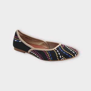 Black flats with colored dots