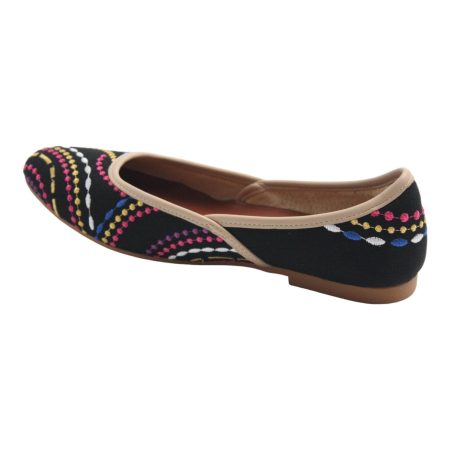 Black flats with colored dots