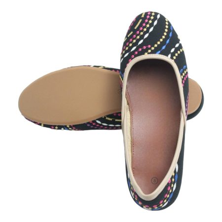 Black flats with colored dots